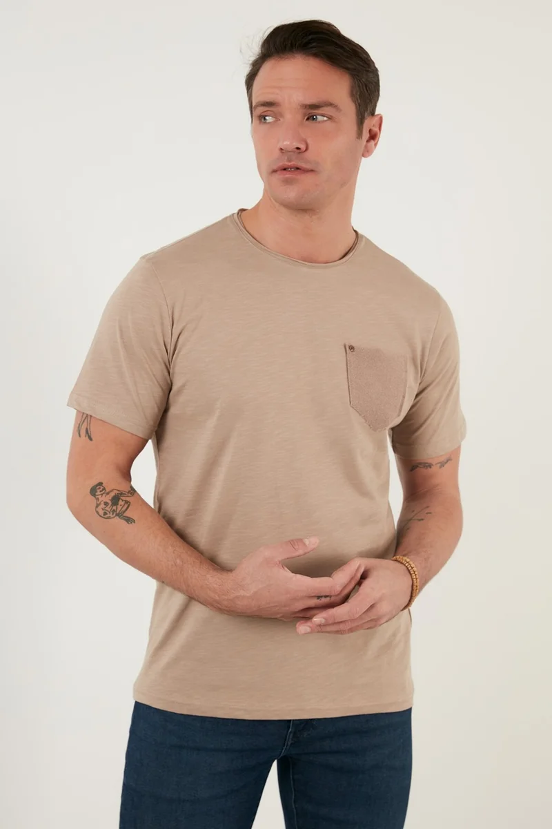 بوراتي 100% Cotton Slim Fit Crew Neck Pocket T Shirt Men's T Shirt 5902000