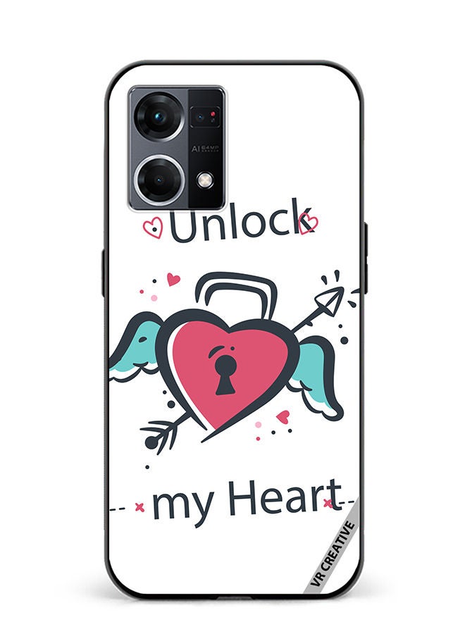 VR CREATIVE Protective Case Cover For Oppo Reno8 4G Unlock My Heart Design Multicolour  - Image 1