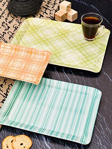 Goodhomes Melamine Rectangular Multicolor Serving Trays Set of 3 Different Sizes MT135 - Image 5