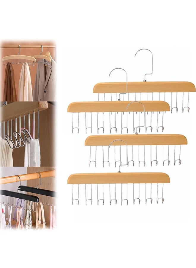 CityRiya-Long Tie Rack Hanger for Men 4 PCS Non-Slip Belt Hanger, Bra Hangers for Closet 8 Hooks Belt Organizer Holder Coat Rack for Clothing Storage Organization Belt Rack for Wardrobe Clothes Hat Tank Tops  - Image 1
