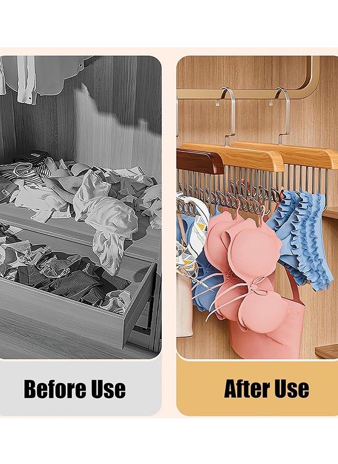 CityRiya-Long Tie Rack Hanger for Men 4 PCS Non-Slip Belt Hanger, Bra Hangers for Closet 8 Hooks Belt Organizer Holder Coat Rack for Clothing Storage Organization Belt Rack for Wardrobe Clothes Hat Tank Tops  - Image 5