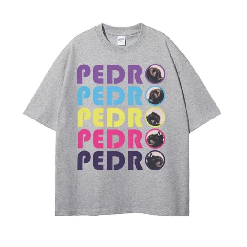 Pedro Raccoon Fun Meme T-Shirt Color Retro Style Pattern T-Shirt Men And Women Clothing Aesthetic T-Shirt - Image 3