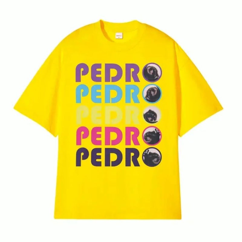 Pedro Raccoon Fun Meme T-Shirt Color Retro Style Pattern T-Shirt Men And Women Clothing Aesthetic T-Shirt - Image 5