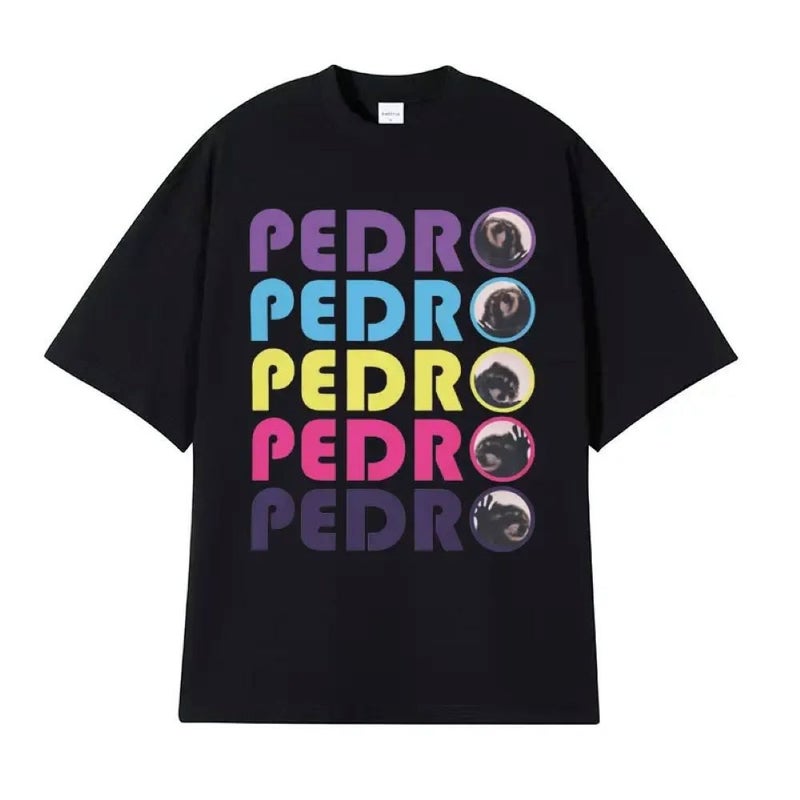 Pedro Raccoon Fun Meme T-Shirt Color Retro Style Pattern T-Shirt Men And Women Clothing Aesthetic T-Shirt - Image 2