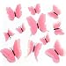 DAGOU 3D Butterfly Wall Decor 24 Pcs 3 Sizes Gold Butterfly Decorations for Home Party Removable Stickers Pink - Image 2