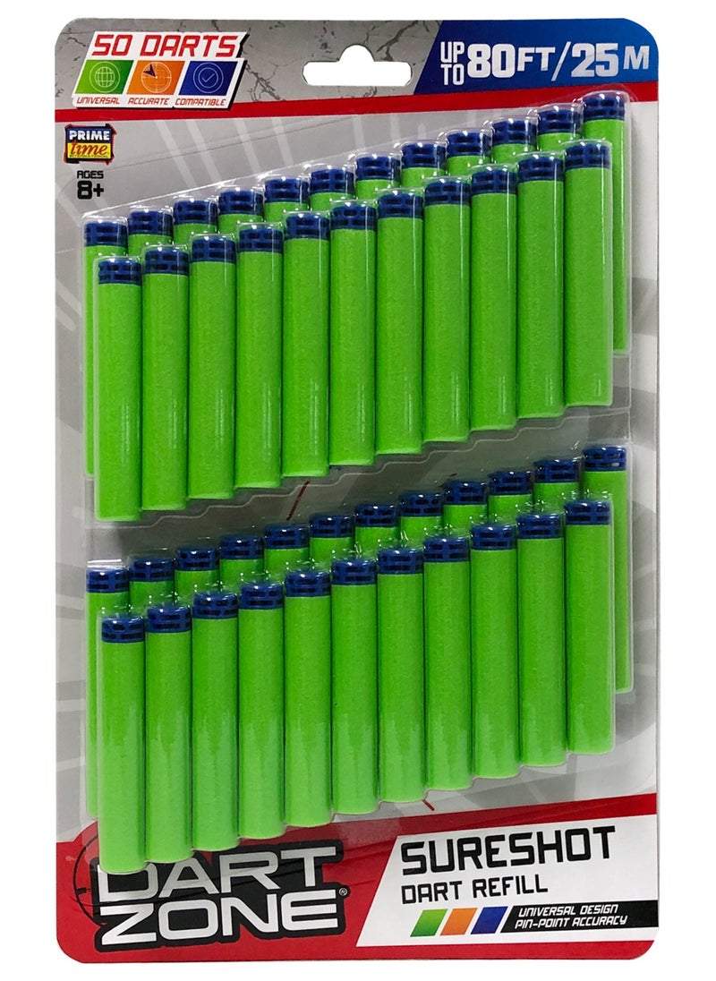 Dart Zone Dart Zone Sure Shot Darts Refill Pack 50 Pieces | Guns & Blasters | Action Games | Interactive Game | Dart Refill| Gift for Kids and Adults  - Image 1