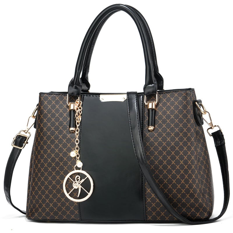 KURGOOL Purse and Handbags for Women, 3 Zip Compartments Tote Bag Designer Shoulder Purse Top Handle Satchel Bags - Image 1