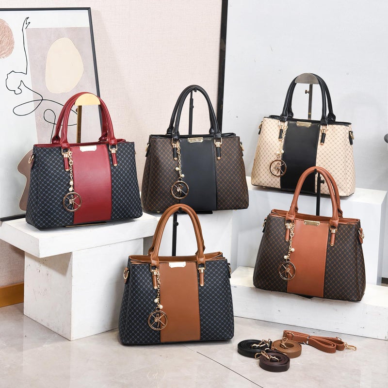 KURGOOL Purse and Handbags for Women, 3 Zip Compartments Tote Bag Designer Shoulder Purse Top Handle Satchel Bags - Image 3