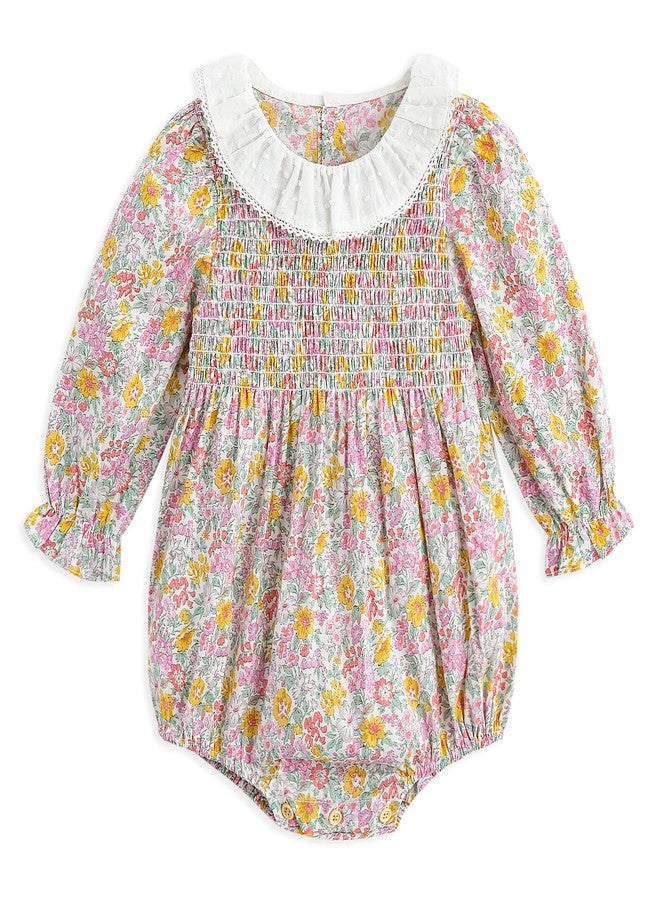 Curipeer Infant Baby Girls Floral Romper Casual Long Sleeve Flower Printed Bodysuit for Autumn Pink 6M - Image 1