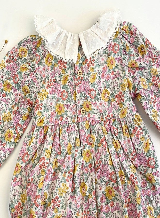 Curipeer Infant Baby Girls Floral Romper Casual Long Sleeve Flower Printed Bodysuit for Autumn Pink 6M - Image 4