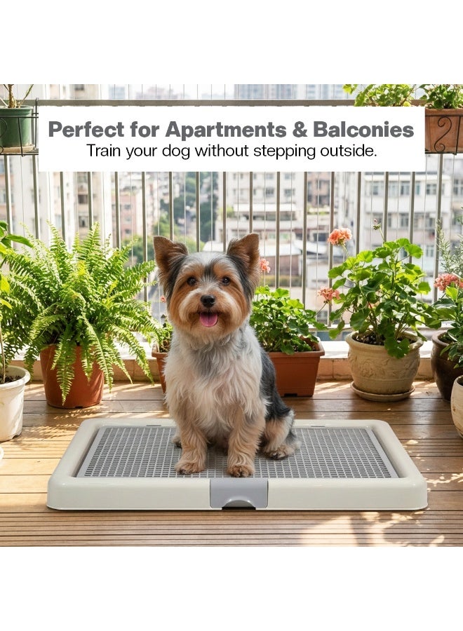 أن ان سي بيتس صينية مرحاض للكلاب مزودة بشبكة بلاستيكية قابلة للإزالة وقاعدة مانعة للانزلاق، وحامل وسادة تدريب الجراء مقاوم للتسرب للكلاب الصغيرة والمتوسطة الحجم، مثالية للاستخدام الداخلي والخارجي، 66 سم (رمادي) - Image 5