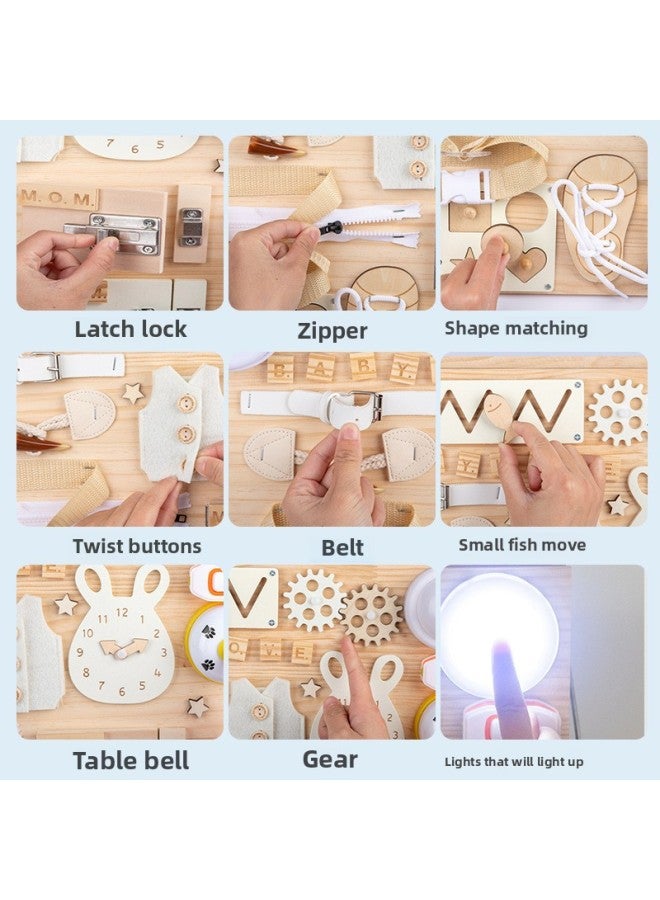 Early Education Educational Unlock Toy Montessori Baby Teaching Aids Table Game Montessori Busy Board-Color:Macaroon Color Busy Board  - Image 4