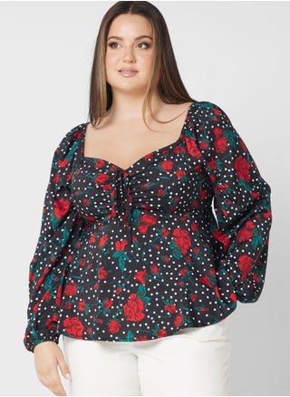 Printed Sweetheart Neck Top - pzsku/Z27D865CEA6B1DCB509C0Z/45/1746747587/1fca36d0-6144-4651-9796-31eaa5a85984