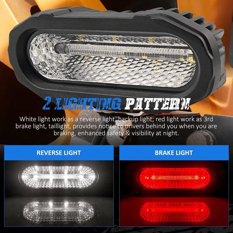 NORTHYUN LED Third Brake Light, Rear High Mount Brake Lamp Led Tail Red and White Backup Reverse Light Universal Compatible with Off Road Truck Pickup SUV UTV Trailer, 1PC - Image 2