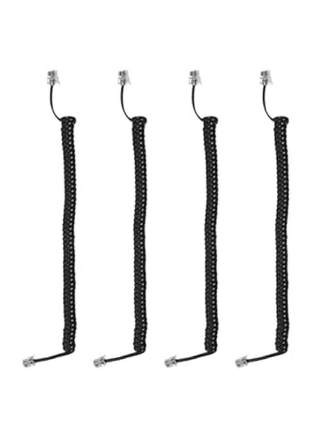 4pcs Coiled Telephone Receiver Cord Stretchable Spiral Line Cable for Home Office Landline Phone Noise Free Connection - Image 1