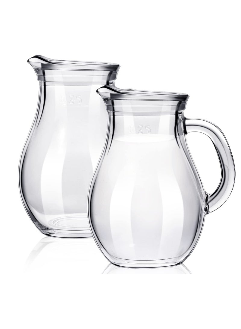 KASTWAVE 2 Pcs Small Glass Pitcher Elegant Shaped Glass Creamer Pitcher Glass Tea Pitcher Coffee Milk Creative Milk Frothing Pitcher Milk Frother Cup Creamer Jug  Frothing Pitcher(Elegant Style) - Image 1