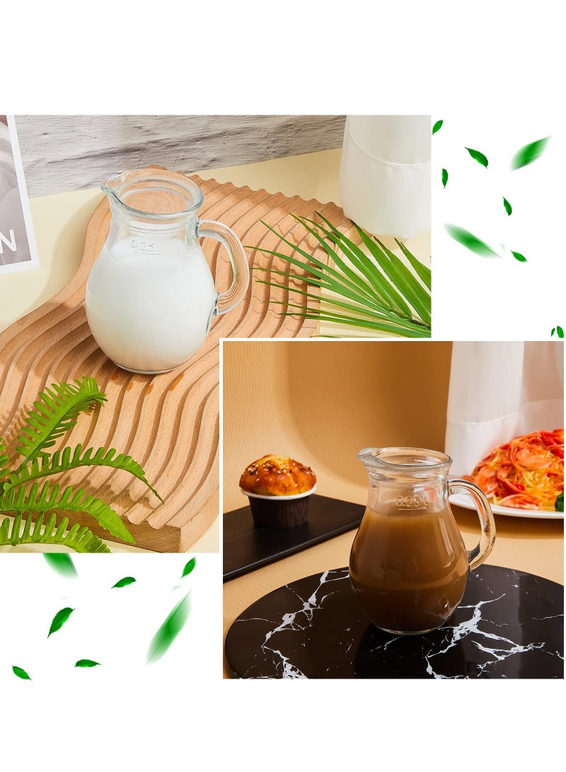 KASTWAVE 2 Pcs Small Glass Pitcher Elegant Shaped Glass Creamer Pitcher Glass Tea Pitcher Coffee Milk Creative Milk Frothing Pitcher Milk Frother Cup Creamer Jug  Frothing Pitcher(Elegant Style) - Image 3