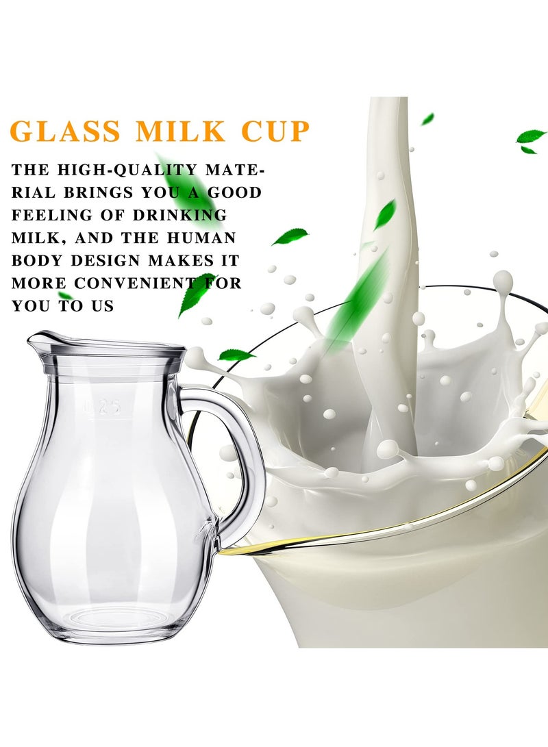 KASTWAVE 2 Pcs Small Glass Pitcher Elegant Shaped Glass Creamer Pitcher Glass Tea Pitcher Coffee Milk Creative Milk Frothing Pitcher Milk Frother Cup Creamer Jug  Frothing Pitcher(Elegant Style) - Image 5
