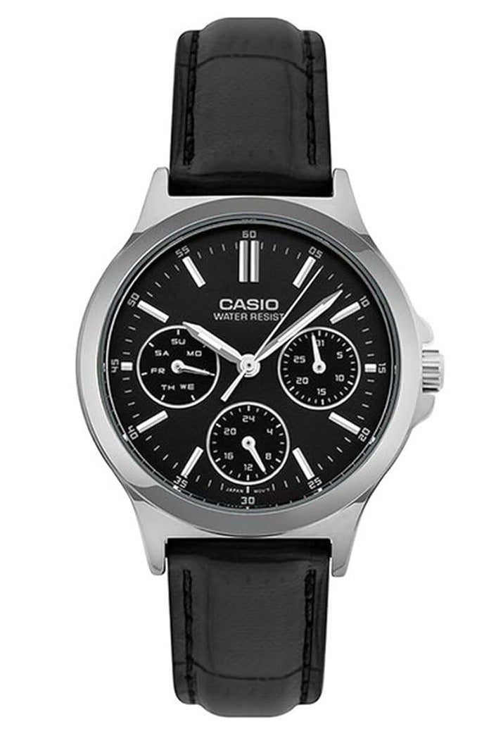 CASIO Women's leather Quartz Chronograph Watch - LTP-V300L-1AUDF - Image 1