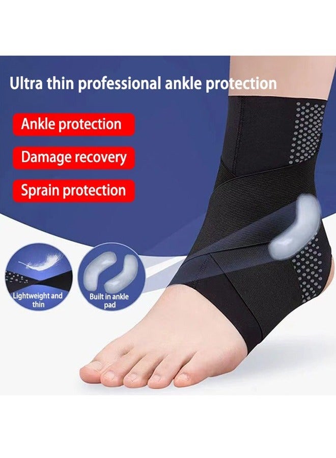 Generic Sleeve Ankle Brace, Bandage Ankle Support Ankle Wrap & Ankle Brace for Plantar Fasciitis Relief, Ultra Thin Breathable Adjustable Compression Foot Sleeve Sock, Ankle Sleeve Strap Support for Men (XL) - Image 3