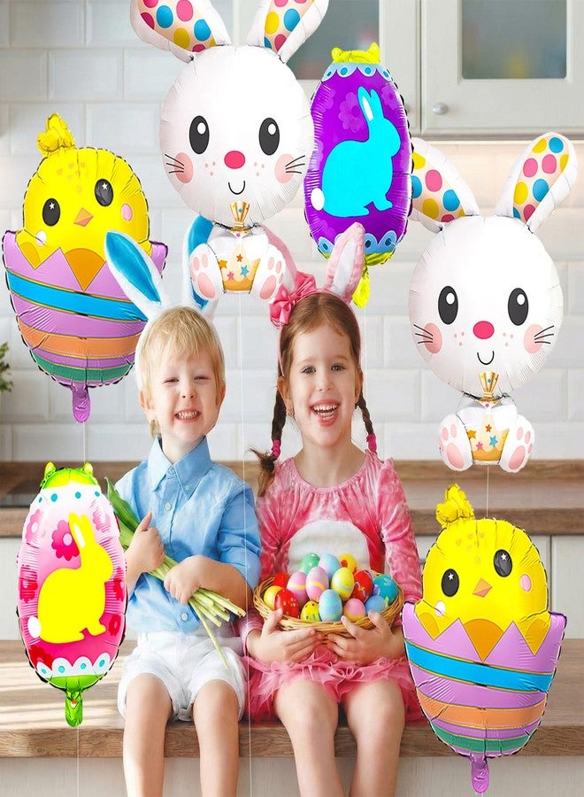 YOUDICT 6 PCS Easter Egg Balloon Bunny Balloons Chick Balloons for Easter Bunny Eggs Birthday Party Outdoor Decorations - Image 3