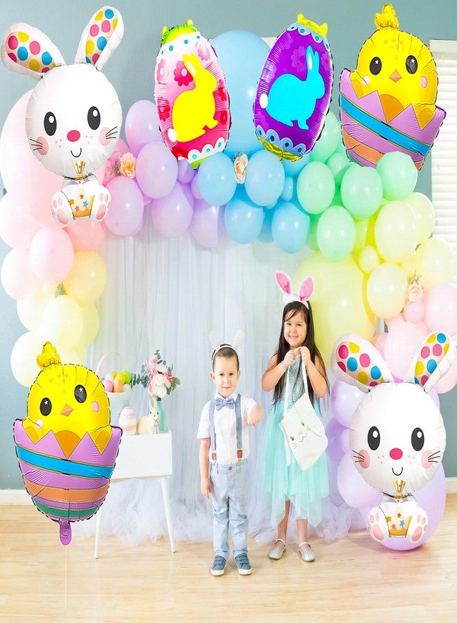YOUDICT 6 PCS Easter Egg Balloon Bunny Balloons Chick Balloons for Easter Bunny Eggs Birthday Party Outdoor Decorations - Image 4