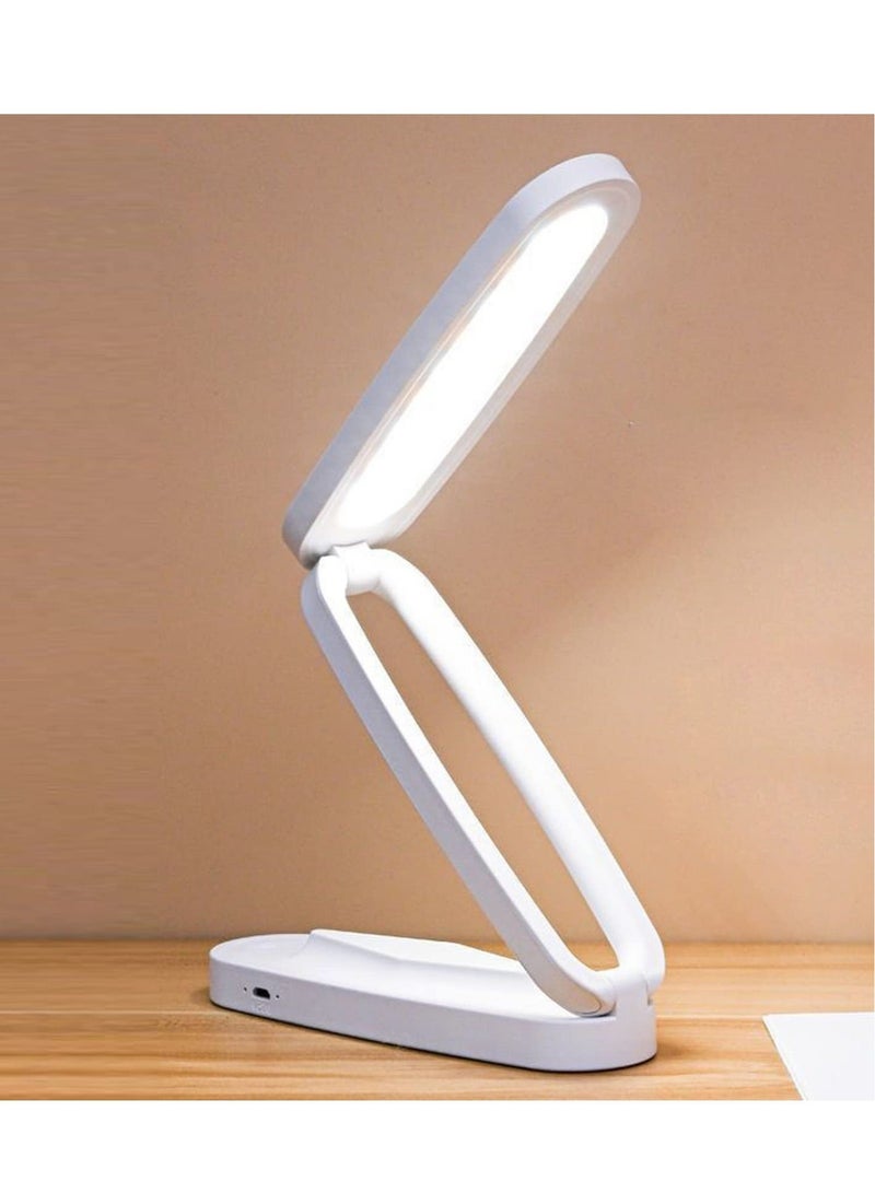 Captaintech Foldable LED Desk Lamp, Portable Rechargeable Table Light with 3 Brightness Settings, Small Book Reading Light, Eye-Caring Studying Light for Home, Reading, Studying, Work, Travel - Image 1
