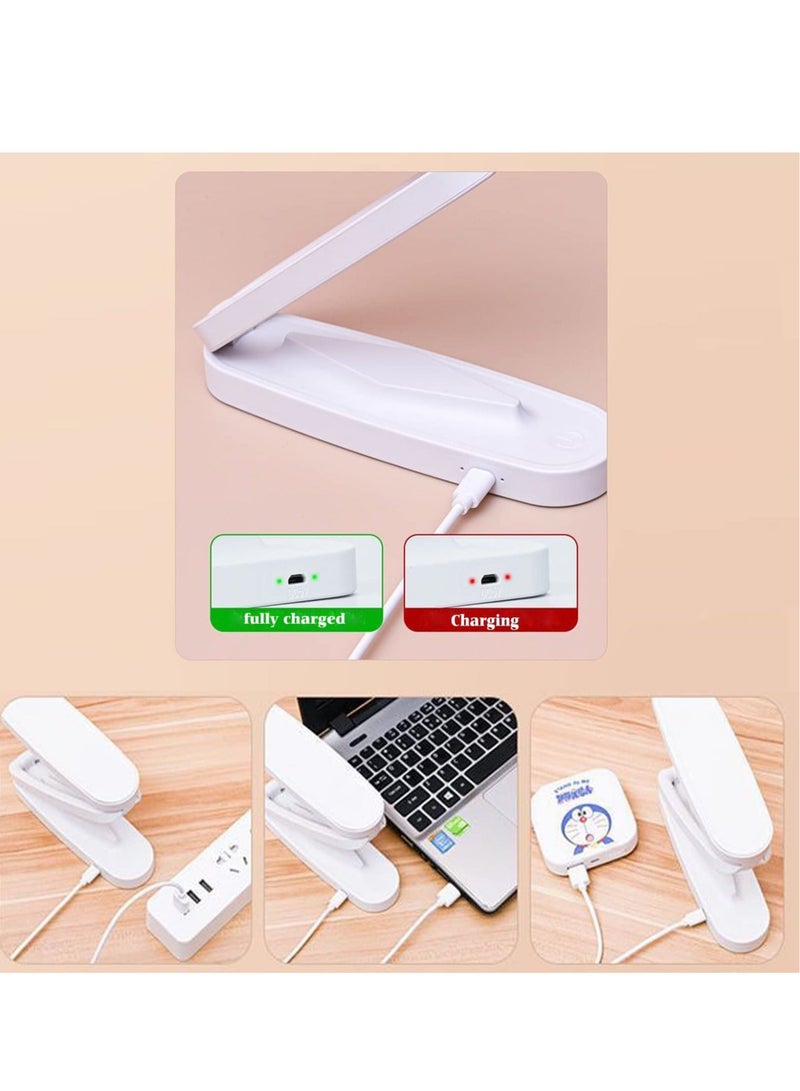 Captaintech Foldable LED Desk Lamp, Portable Rechargeable Table Light with 3 Brightness Settings, Small Book Reading Light, Eye-Caring Studying Light for Home, Reading, Studying, Work, Travel - Image 3