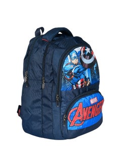 Kuber Industries Kuber Industries Marvel Captain America Print School Bag for Kids|Stylish Standard Backpack s for Kids|Rexine Waterproof Shoulder Straps Bag (Blue)  - Image 2
