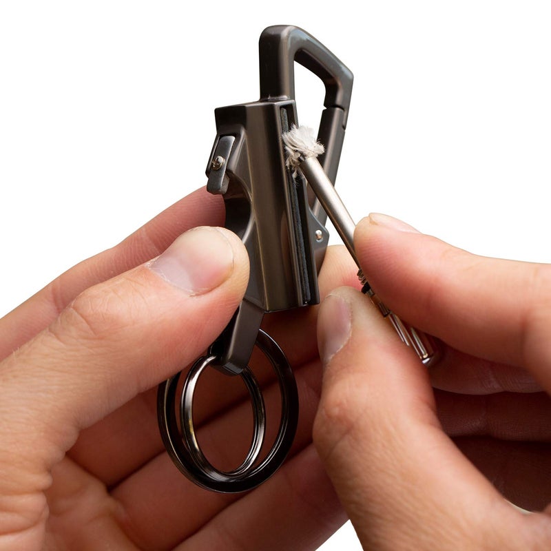 SURVIVE Permanent Match Bottle Opener Metal Keychain, Reusable Survival Fire Starter Striker Lighter, Emergency Waterproof Strike Anywhere Stick Kit (Charcoal) - Image 5