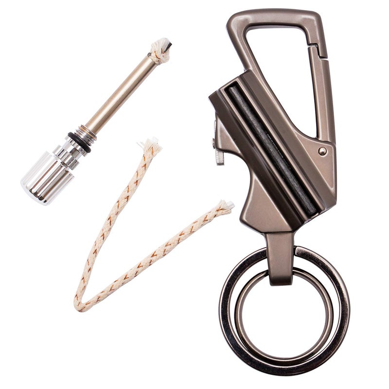 SURVIVE Permanent Match Bottle Opener Metal Keychain, Reusable Survival Fire Starter Striker Lighter, Emergency Waterproof Strike Anywhere Stick Kit (Charcoal) - Image 3