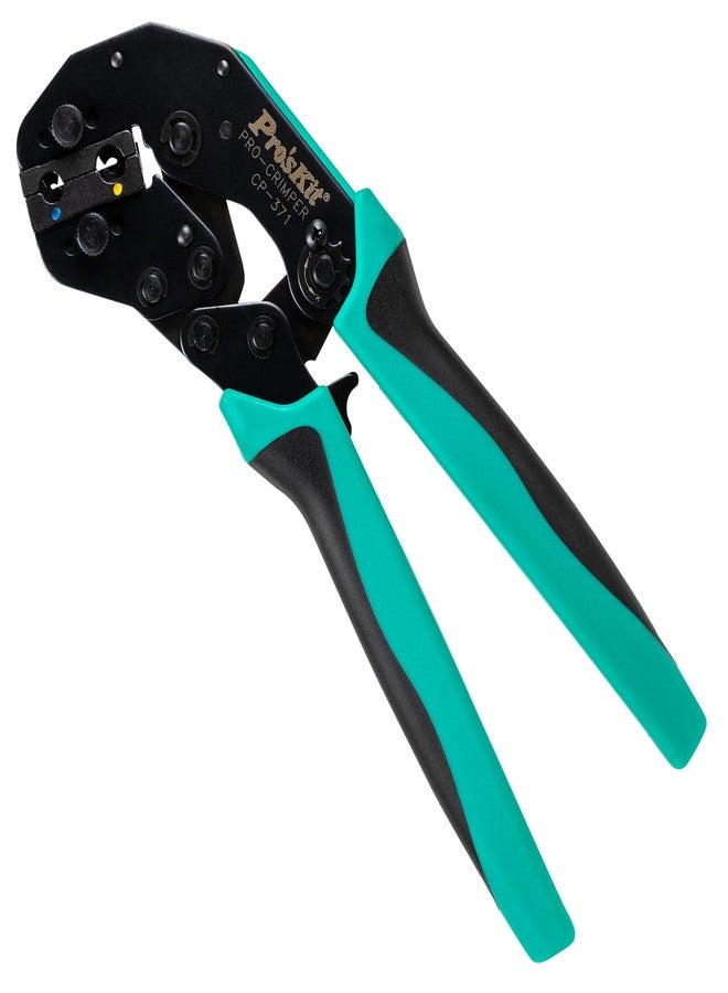 Pro'sKit 902-330 Crimpro Crimper for Insulated Flag Terminals, AWG 12-10 and 14-16 Size, Yellow/Blue, Multi - Image 1