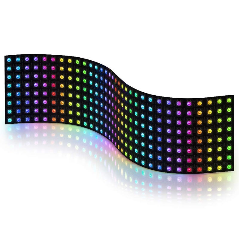 BTF-LIGHTING BTFLIGHTING WS2812B RGB 5050SMD Individually Addressable Digital 8x32 256 Pixels 125in x 31in LED Matrix Flexible FPCB Full Color Works with SP802Eetc Controllers Image Video Text Display DC5V - Image 2