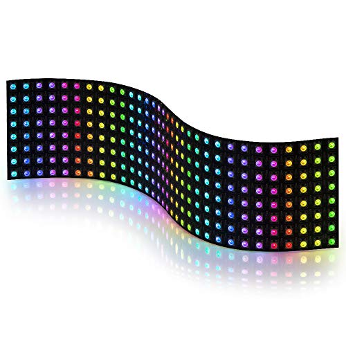 BTF-LIGHTING BTFLIGHTING WS2812B RGB 5050SMD Individually Addressable Digital 8x32 256 Pixels 125in x 31in LED Matrix Flexible FPCB Full Color Works with SP802Eetc Controllers Image Video Text Display DC5V - Image 1