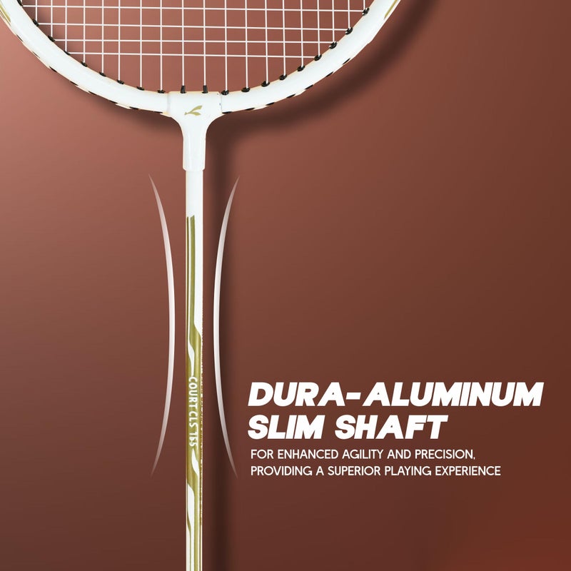 KONEX Aluminium Badminton Racquet | Optimized String Tension, Ergonomic Grip & Durable Frame | Full Cover Included - White (Pack of 2) - Image 3