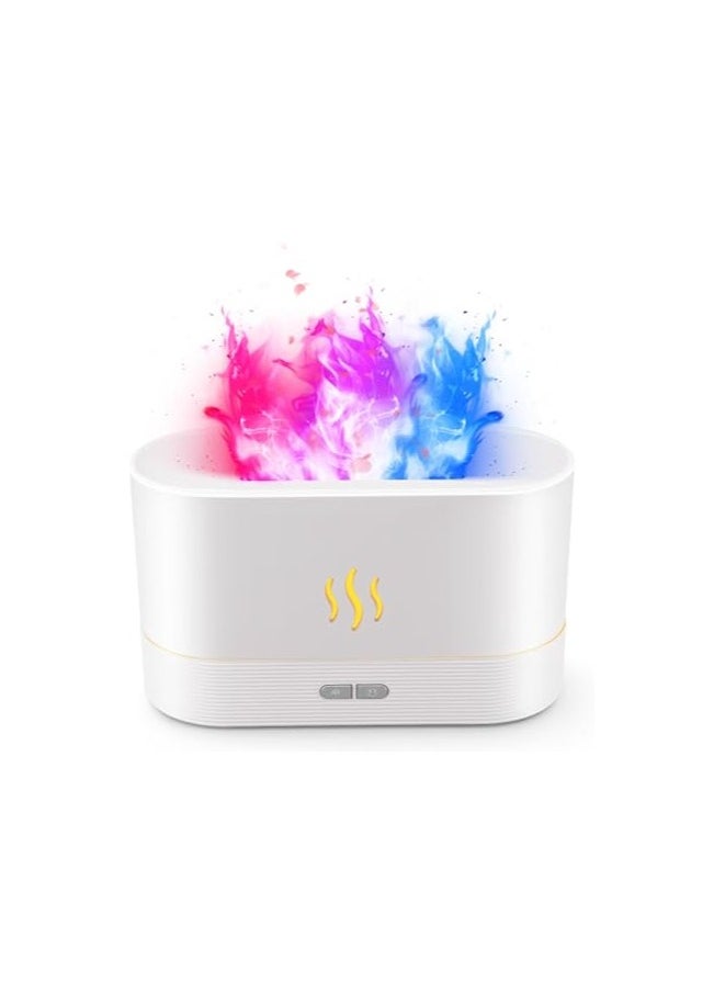 Generic Flame Effect Aromatherapy Diffuser – 7-Color Light, 180ml, White  - Image 5