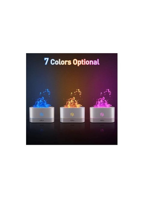 Flame Effect Aromatherapy Diffuser – 7-Color Light, 180ml, White