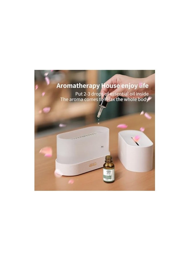 Generic Flame Effect Aromatherapy Diffuser – 7-Color Light, 180ml, White  - Image 2