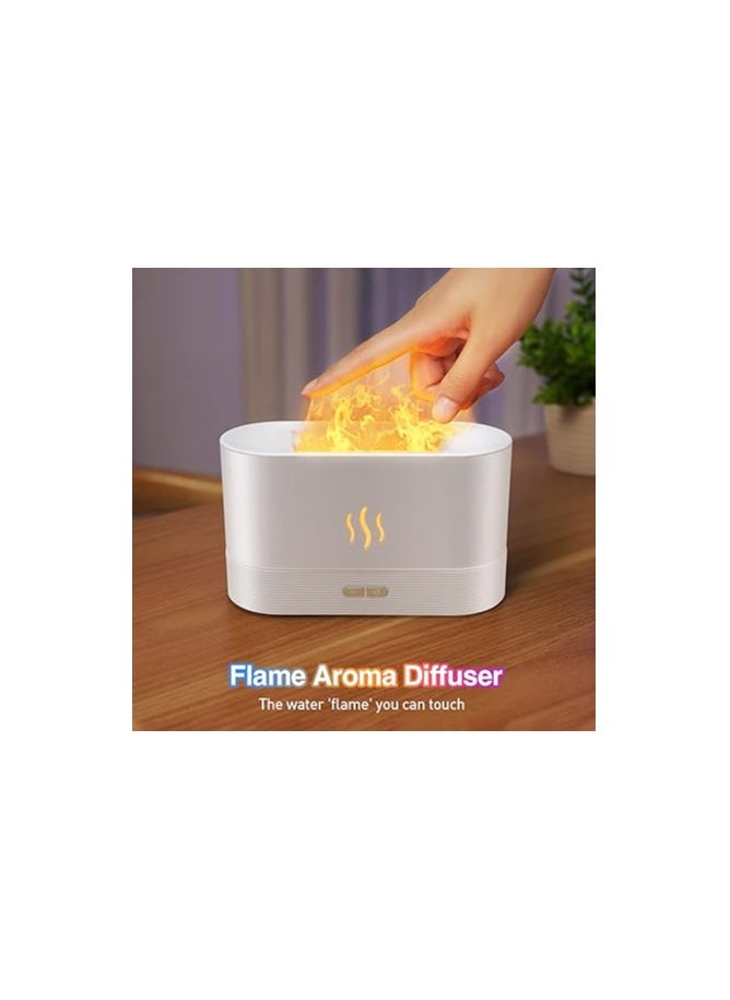 Generic Flame Effect Aromatherapy Diffuser – 7-Color Light, 180ml, White  - Image 3