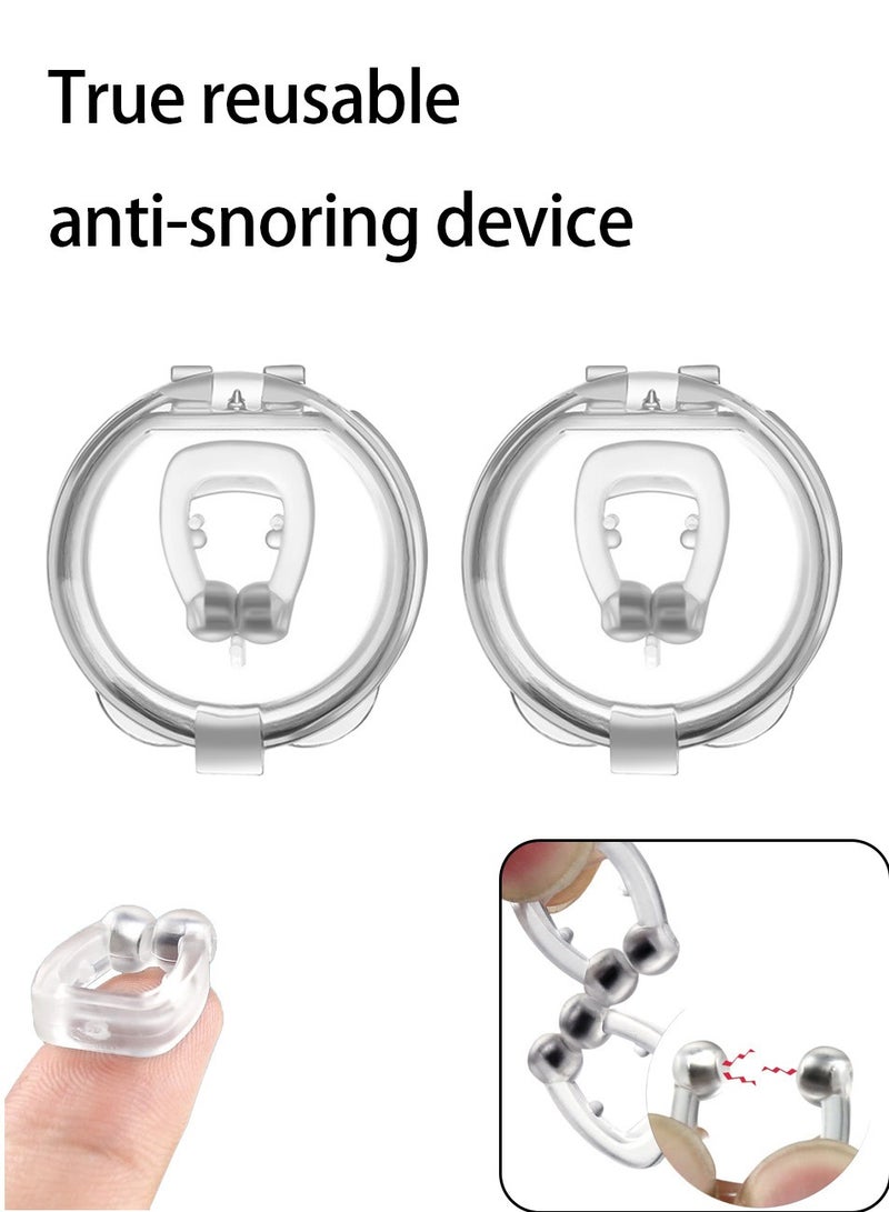 Generic Reusable Clear Silicone Anti-Snoring Device Nose Clip 2-Pack, Comfortable Sleep Aid, Portable Anti-Snoring Tool  - Image 1