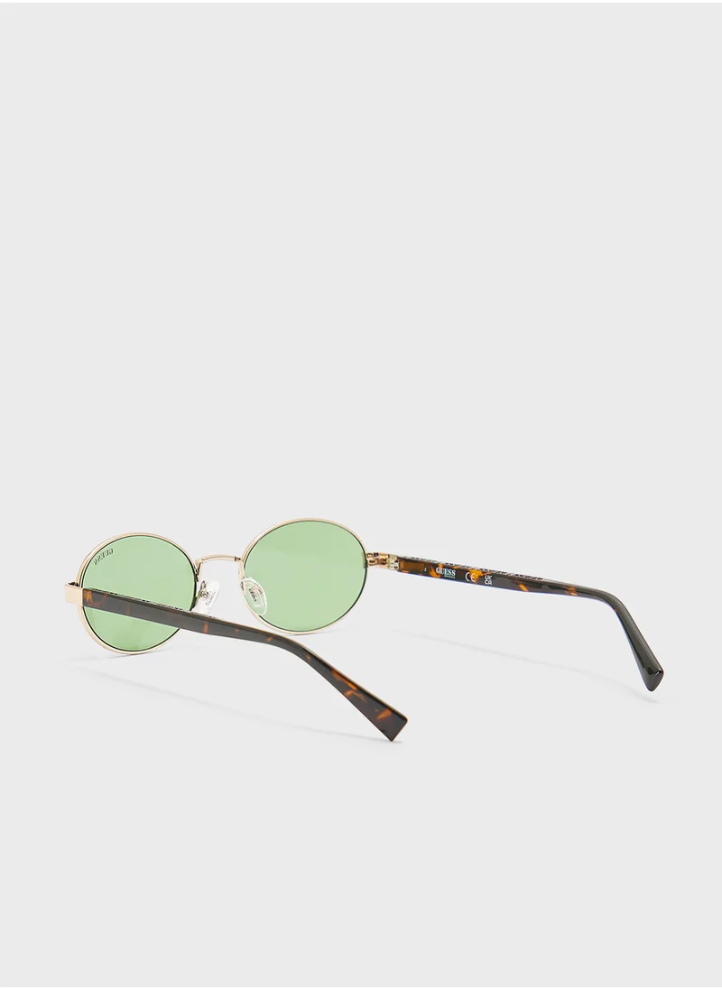 جس Gu0023232N54 Round Sunglasses