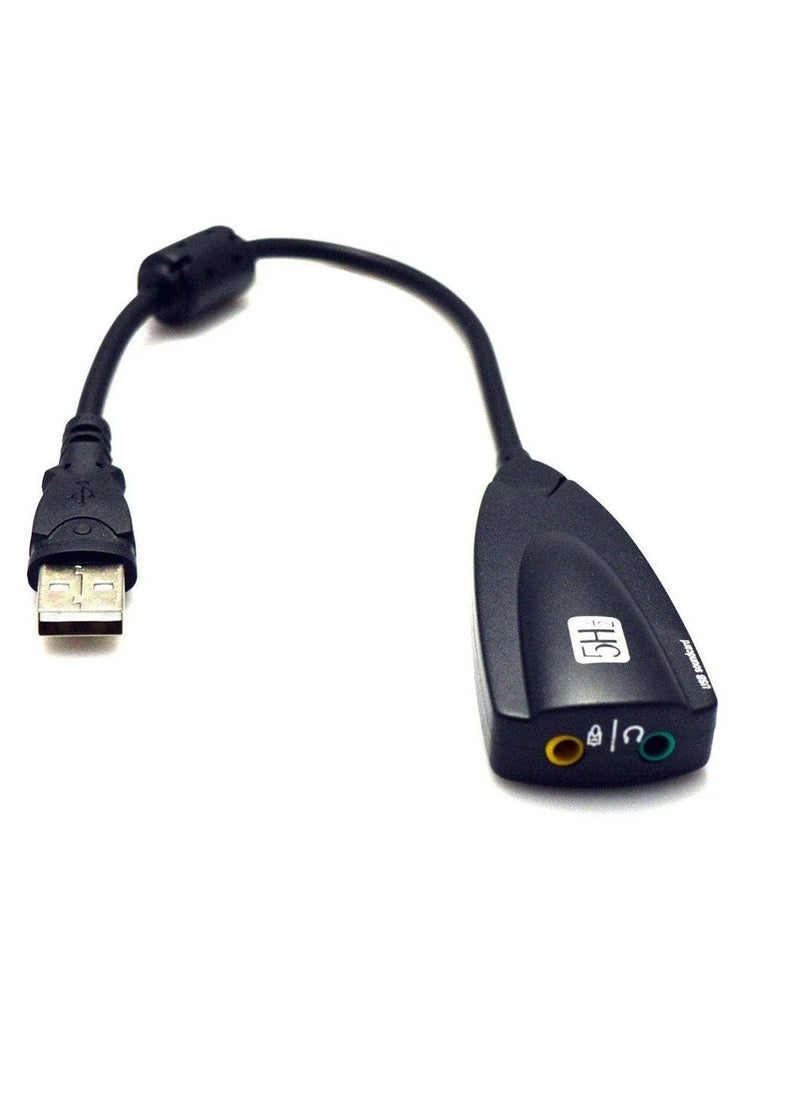 OWNVMD USB External Sound Card, 7.1 5HV2 Wired Adapter for Headphones and 3.5mm 3D Audio Microphone for PC, Laptop, Desktop