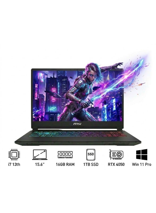 MSI Cyborg 15 A13VE (Upgraded Version) Gaming Laptop With 15.6 Inch Full HD (1920x1080) Display, Core i7-13620 Processor/16GB RAM DDR5/1TB SSD/6GB Nvidia GeForce RTX 4050 Graphics/Windows 11/ Translucent Black - Image 1