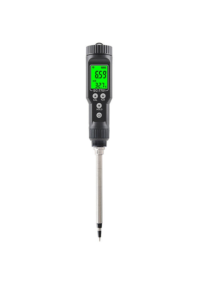 Generic Multi-function LCD Digital Soil EC Tester Thermometer Soil Moisture Meter 0.00-10.00mS/cm Waterproof Backlight Detachable Probe Automatic Temperature Compensation Soil Conductivity Tester  - Image 1