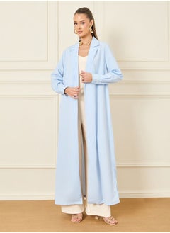 Notch Lapel Collar Tailored Regular Fit Maxi Kimono