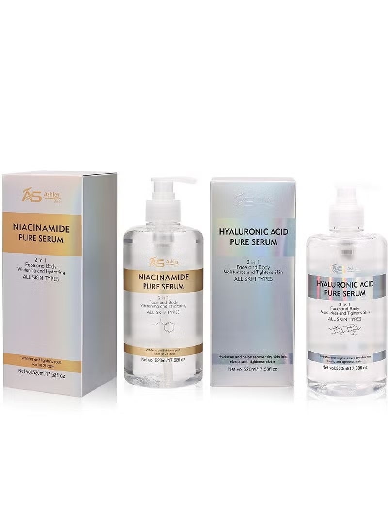 آشلي اشلي شاين نياسيناميد وحمض الهيالورونيك سيروم نقي 2*520 مل