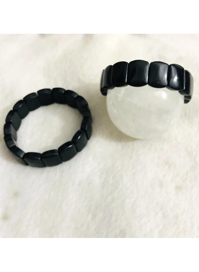 HADIGEMS Natural Rare Shungite Gemstone Strech Bracelet - Known as shield against EMF - Image 4
