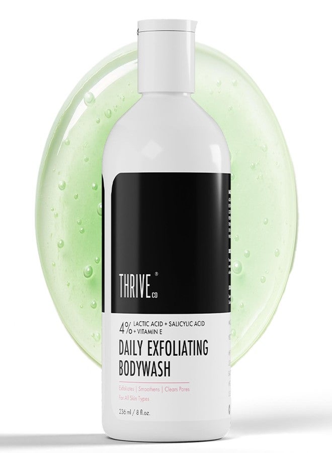 Thriveco Exfoliating Body Wash | Prevents Body Acne, Tan & Dead Skin Removal | With Lactic, Salicylic Acid, Vitamin E & Diacnemide® | Daily Use Shower Gel | For Men & Women | 236ml - Image 1