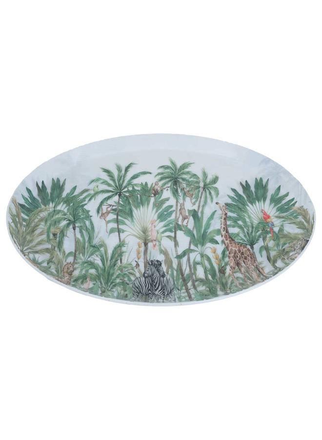 السيف  طبق تقديم من الفولاذ مقاس 41.5 × 41.5 × 2.5 سم دائري متعدد الألوان