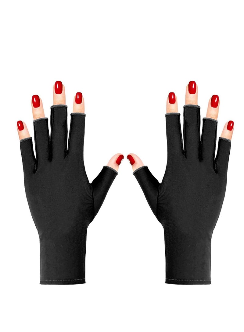Pimoys Pimoys UV Gloves for Gel Manicures UPF50+ Fingerless UV Light Gloves for Gel Nails,UV Nails Gloves Manicure Gloves UV Protection Gloves  - Image 1